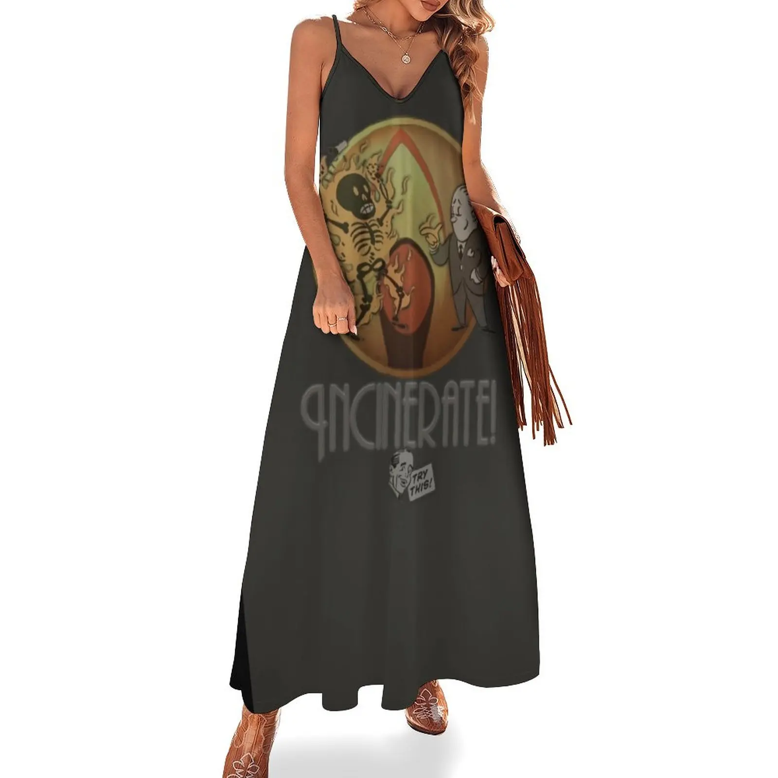 

Incinerate! Sleeveless Dress evening dress women Female dress long sleeve dresses Aesthetic clothing