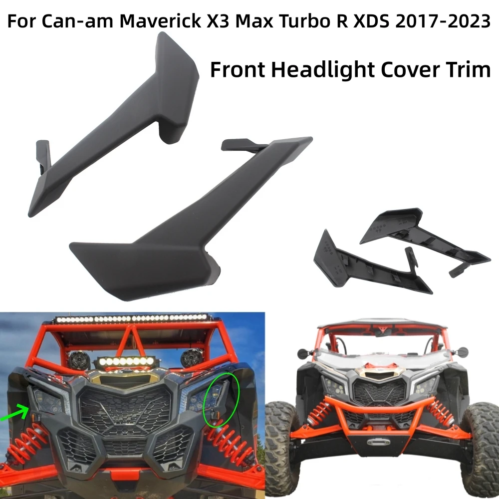 

Аксессуары для передней фары UTV, совместимы с Can-am Maverick X3 Max Turbo R XDS 2017-2023, крышка передней фары из АБС-пластика