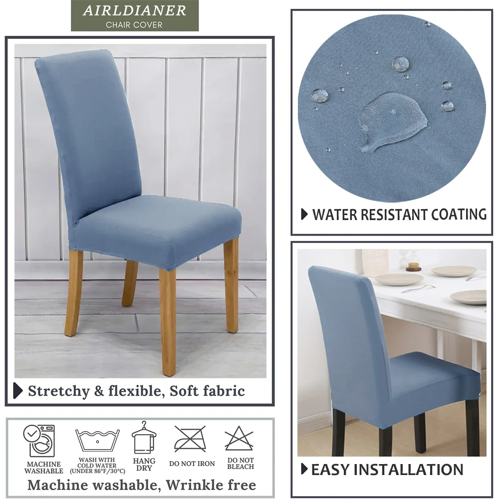 Splash proof Chair Cover Soft Spandex Elastic Dining Chair Slipcover Dustproof for Restaurant Office Hotel Wedding Home Decor