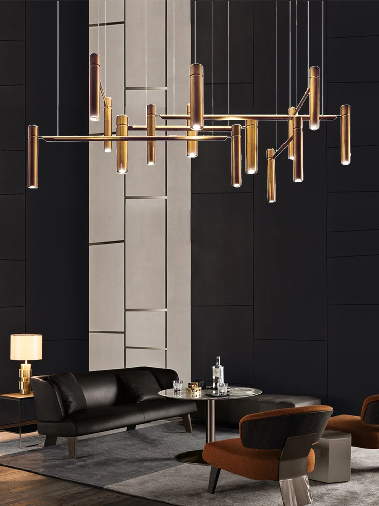 

Modern Minimalist Pendant Lights New Trend Dining Room Decoration Lamps Art Deco Metal Line Combination Ceiling Lighting Fixture