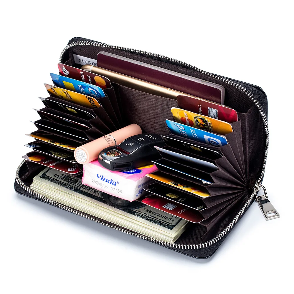 New Hand-Held 2-In-1 Genuine Leather Wallet For Women Luxury Bag Minimalist Large Capacity Card Wallet Clutch Bag Handbag