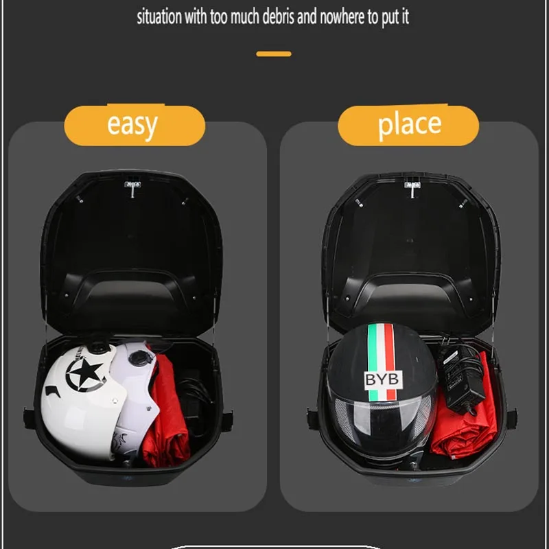 Motorcycle Trunk Full Helmet Storage Scooter Trunk Enlarged Capacity Safety Thickened PedalKit Universal Luggage Trunk
