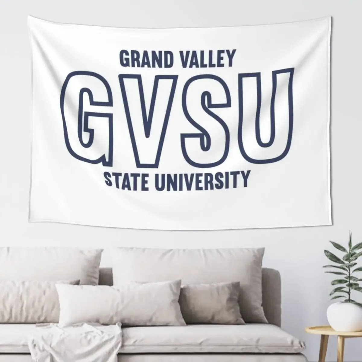 Grand Valley State University (Block Letters Blue) Tapestry Carpet Wall Wall Carpet Bathroom Decor Room Decor Cute Tapestry