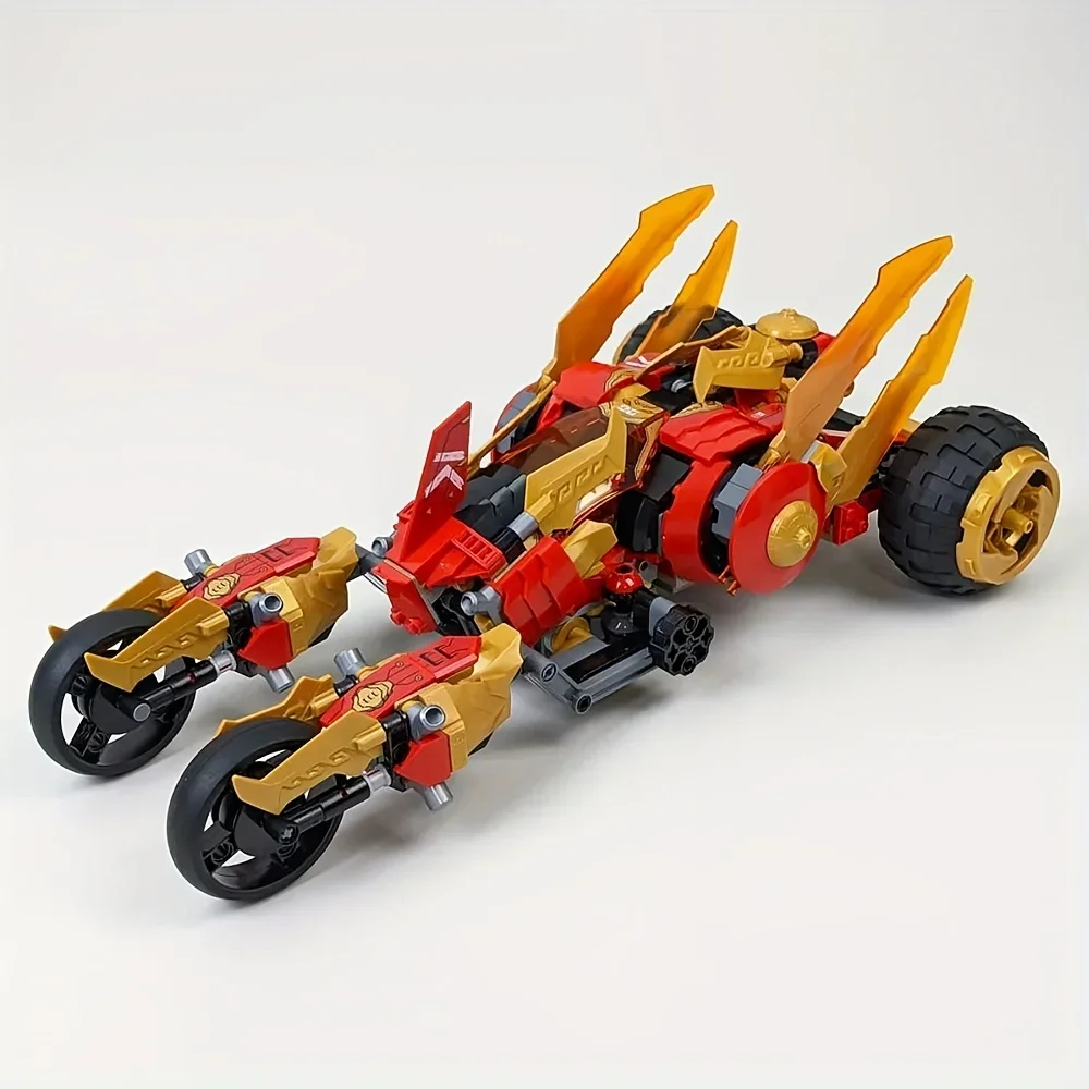 Golden Dragon Raider Building Blocks Modelo para Crianças, Presente de Natal, Fits 71773, 676pcs