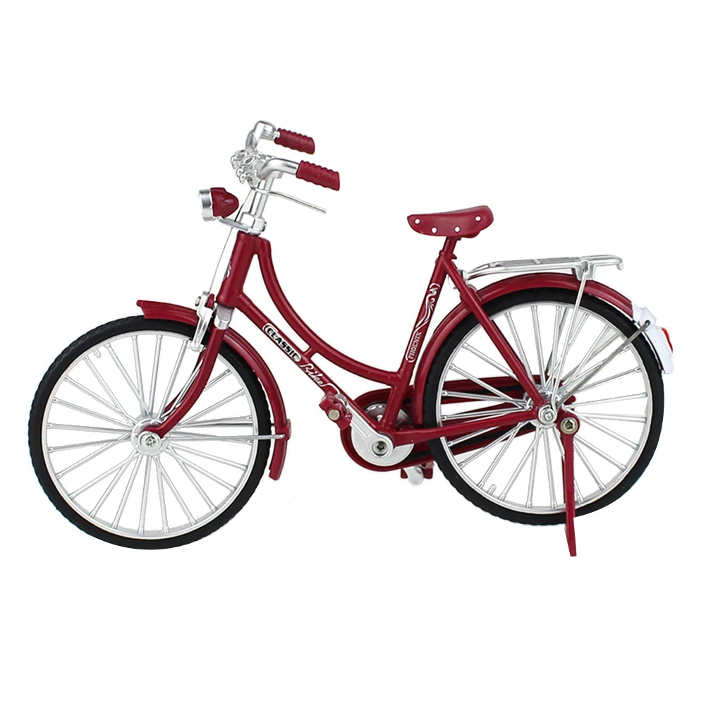 Mini 1:10 modello in lega di bicicletta Diecast Metal Finger Mountain Bike Retro Bike giocattolo per bambini da collezione per adulti, stile 2 rosso