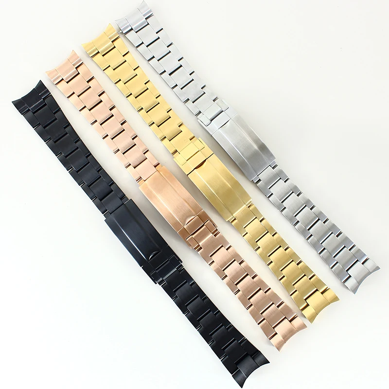 20mm Watch Strap Solid 316L Stainless Steel Bracelet For SUB GMT Yacht Watch Parts For Jubilee Oyster Watchbands glidelock Clasp