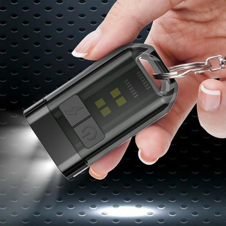 Mini LED Flashlight Keychain Portable Emergency Lighting Work USB C Chaging Rechargeable Light Hat Clip Lamp for Outdoor Camping