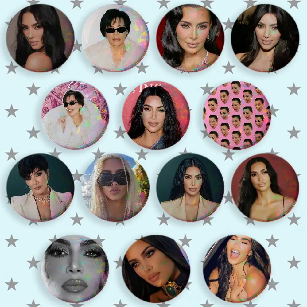 K-Kim K-Kardashian Funny Meme Brooches Cartoon Badge Pins Backpack Hat Accessories Friend Gift