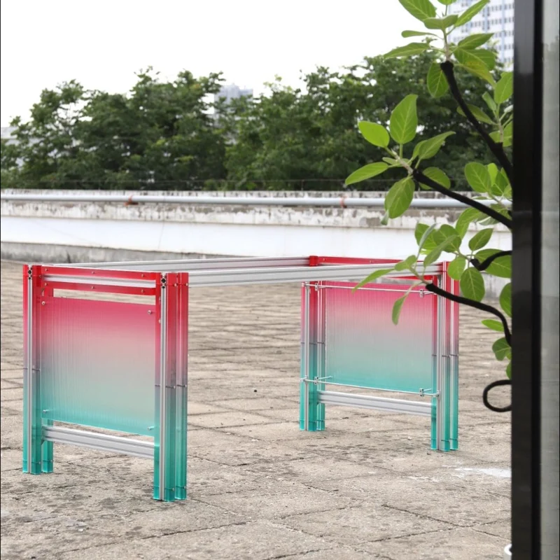 Pernas de mesa em acrílico com perfil de alumínio, pernas de mesa, refeição de mesa