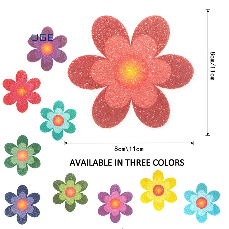 6/10pcs Creative PEVA Anti-Slip Flower Sticker Waterproof Cartoon Bath Mat For Bathroom Bathtub Shower Kid\'s Room Stair Sticker