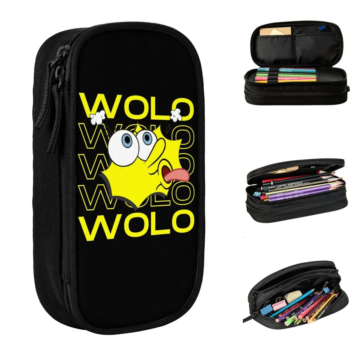 spongebobed tongue wolowolo pencil case cute pen bags para estudante grande armazenamento material escolar pencil box gifts 01