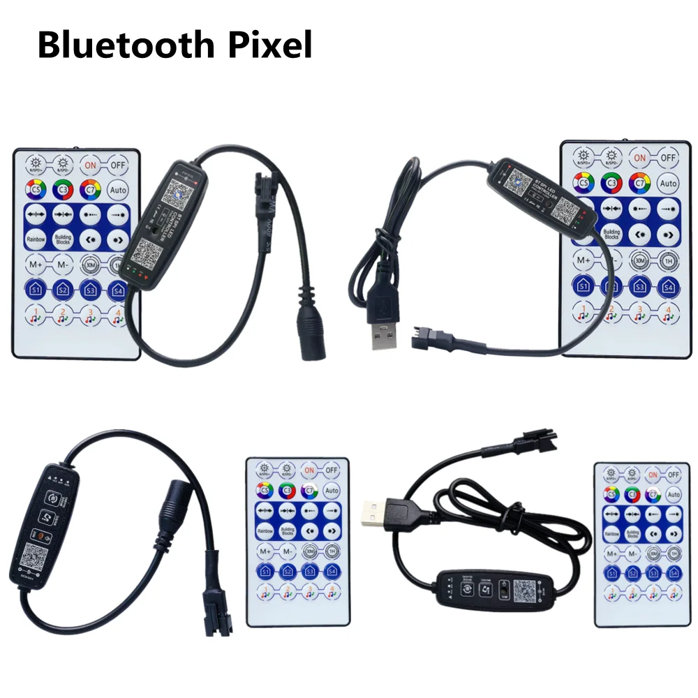 WS2812B SK6812 WS2811 LED Strip Bluetooth Controller USB DC 5V 12V 24V MIC Music APP Remote ZENGGE Pixel RGB Light Controler