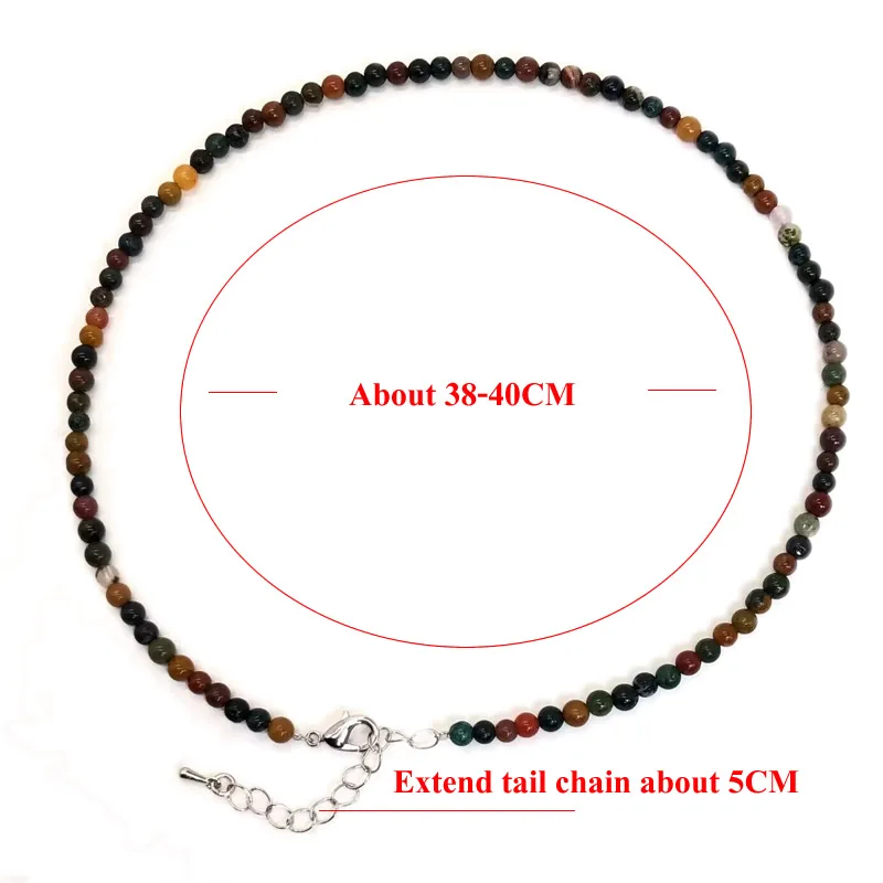4mm Round Natural Quartz Beads Necklace Natural Stone Lobster Clasp 15in Hand Made Neutral DIY Jewelry Making Women Gift