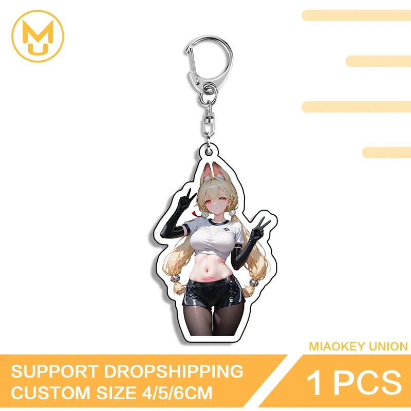 Zenless Zone Zero Alice Sexy Furry Ear Keyring HD Pattern Ingenious Video Game Jewelry Hot Pendant DIY Accessories Gifts