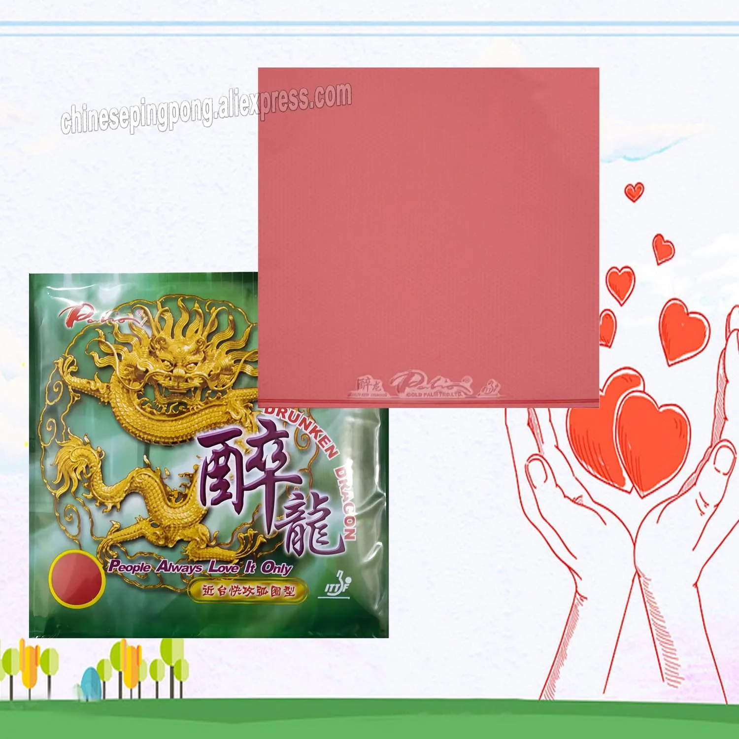 

Palio Drunken Dragon Pimples In Table Tennis rubber Attack Loop PingPong Rubber With Sponge Drunken