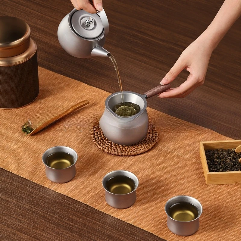 

high-end tea set, a full set of household antibacterial and anti-scalding teapot special camping portable gift cup