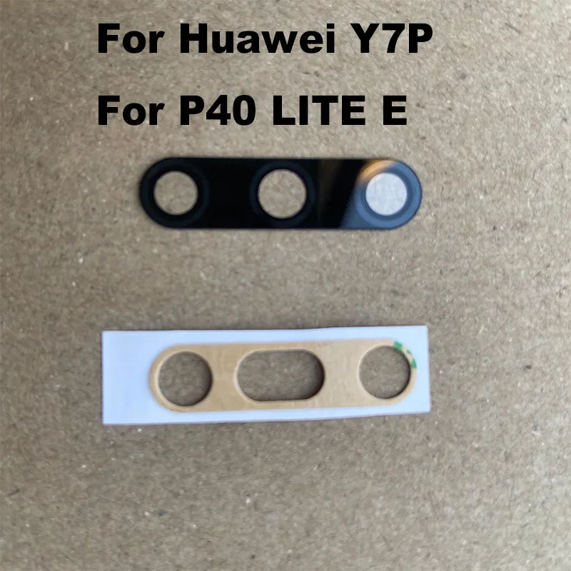 1PCS New For Huawei Y7P Back Camera Glass Rear Lens Len With Adhesive Sticker Replacement For Huawei P40 Lite E