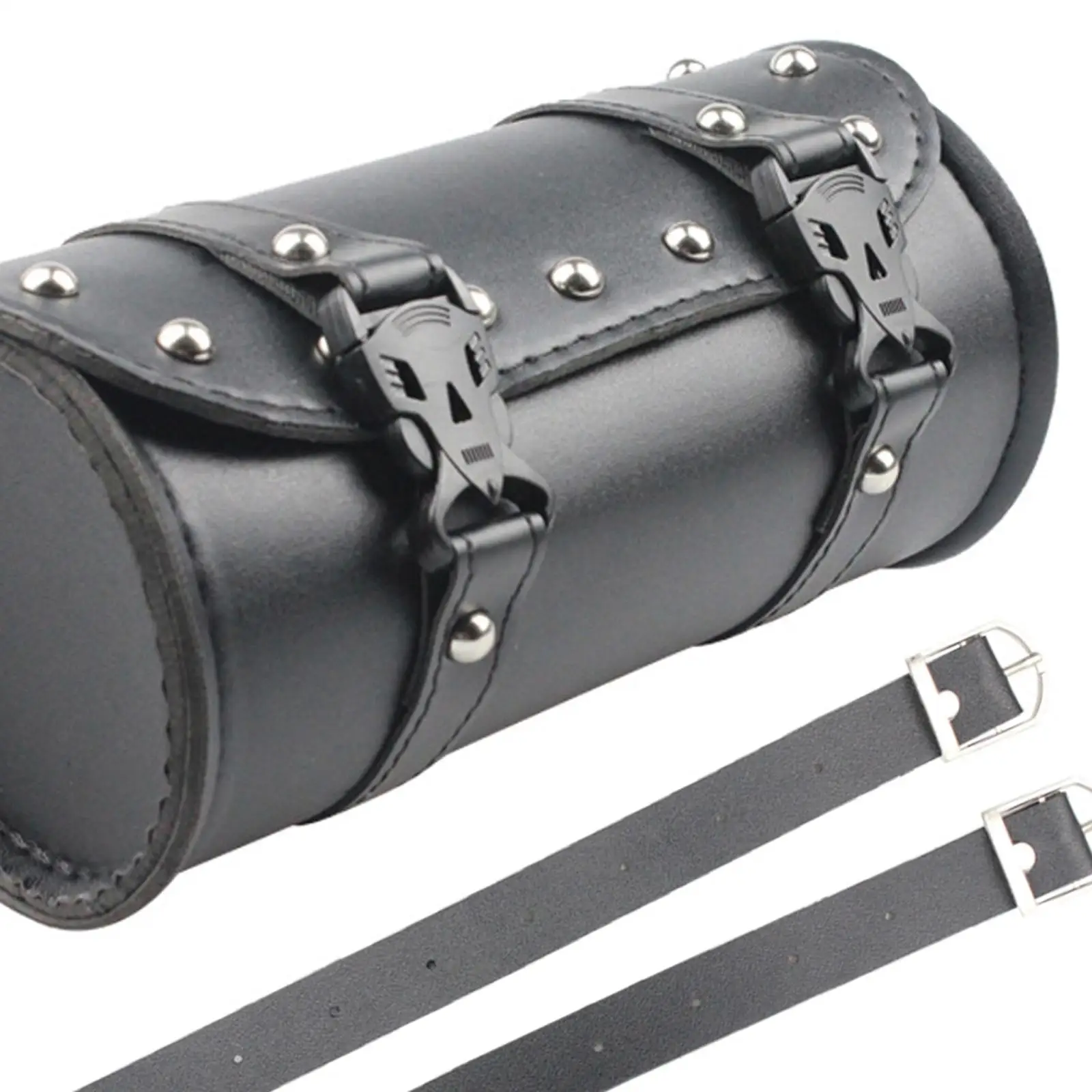 

PU Leather Motorcycle Saddlebags Vintage Roll Barrel Bag Waterproof Handlebar Pouch for Motorbike Accessory