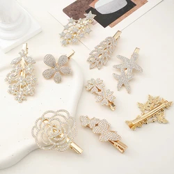 Korean Rhinestone Metal Hairpin Duckbill Clip Diamond Side Clip Hair Accessories for Women