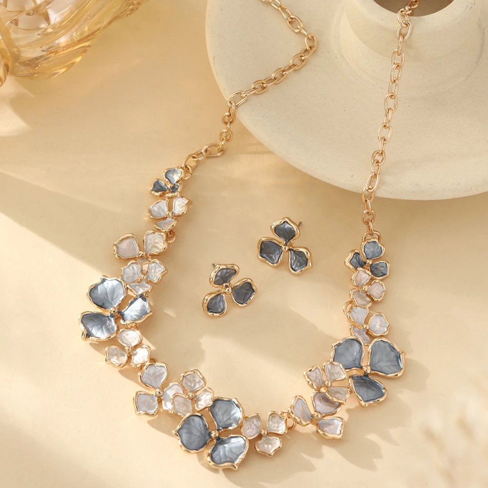 Cring Coco Enamel Flower Necklace for Women, Elegant Gift