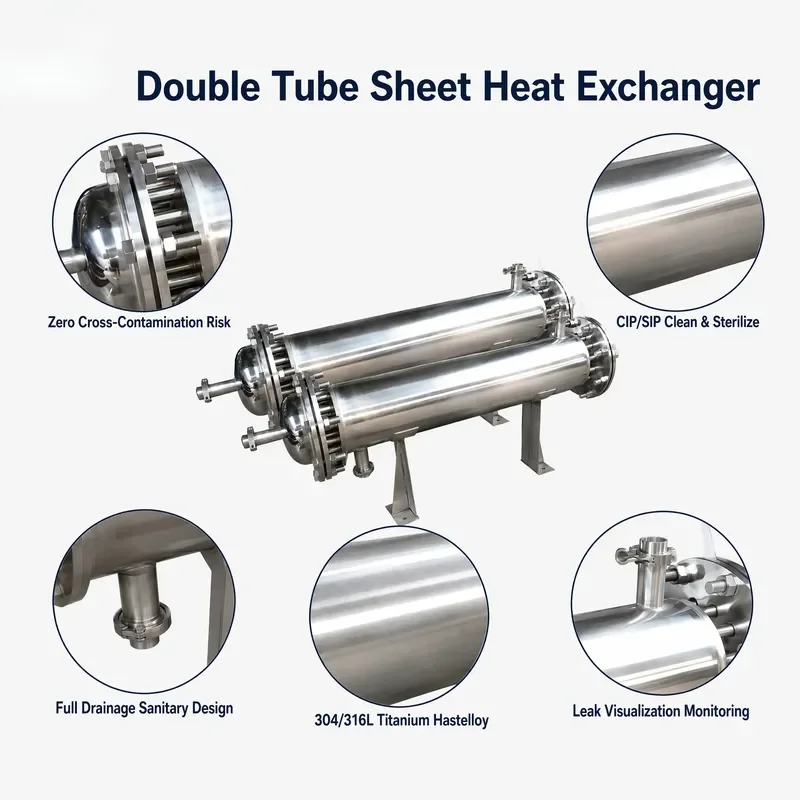 Double Tube Sheet Heat Exchanger Dual Isolation Zero Cross Contamination
