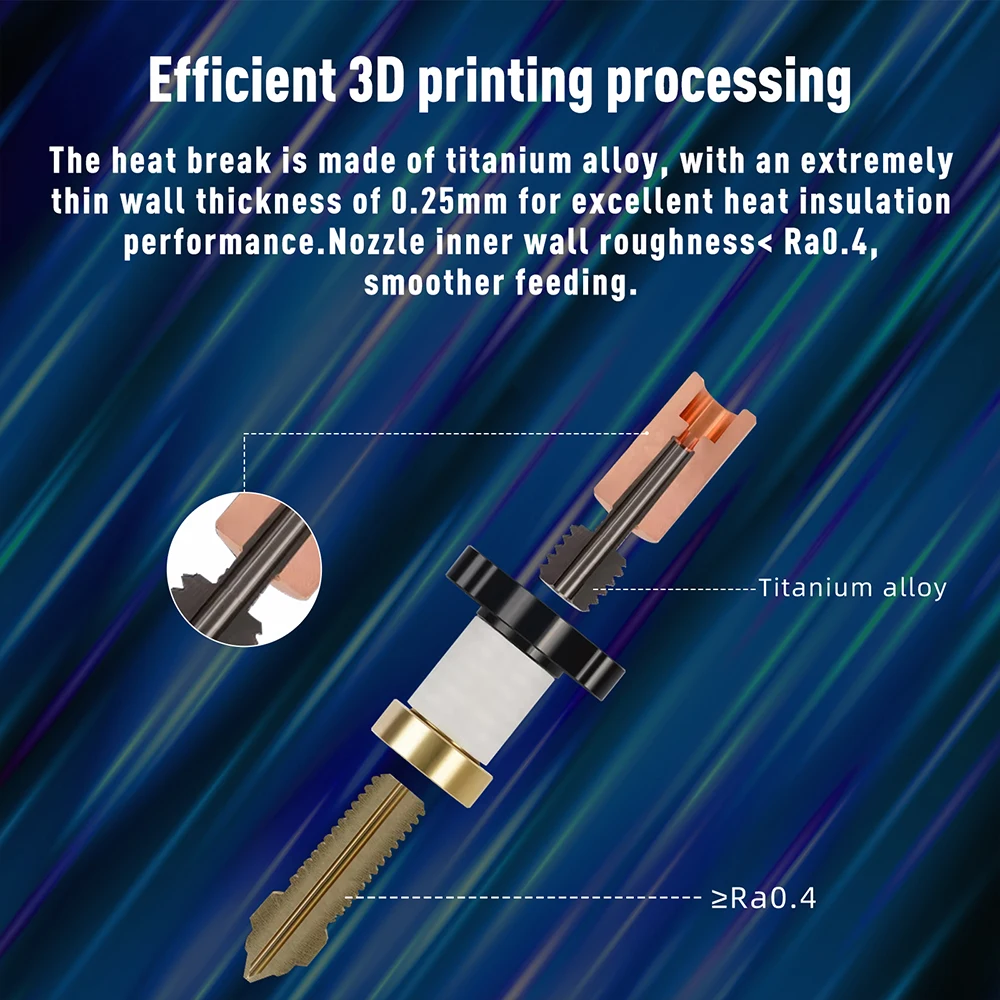 Zestaw do modernizacji hotendu do Creality Ender 3 V3 KE, ceramiczna głowica grzewcza, radiator, dysza, części zamienne do hotendu Ender3 V3 KE — zdjęcie produktu 5