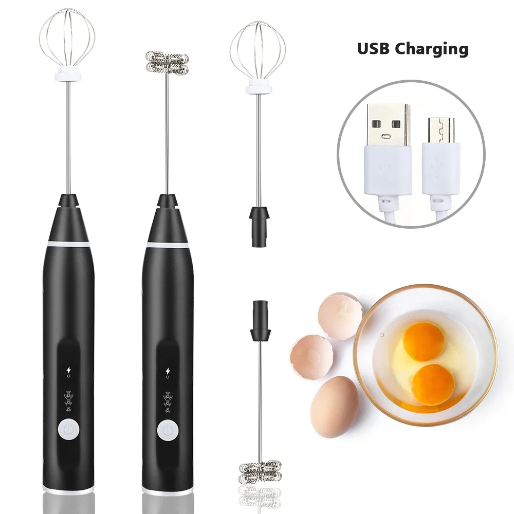 

Electric Milk Frother USB Rechargeable Mini Coffee Mixer Blender Egg Whisk Foam Maker Cappuccino Stirrer