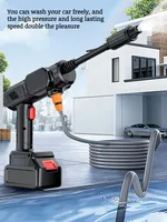 Pistola de agua para lavado de coches de alta presión, inalámbrica, portátil, para el hogar, batería de litio recargable, potente pistola de agua de limpieza