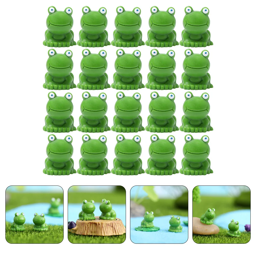 30pcs Mini Simulation Frogs Statue Ornaments Resin Animal Figurines Micro Landscape Fairy Garden Terrarium Bonsai Decoration