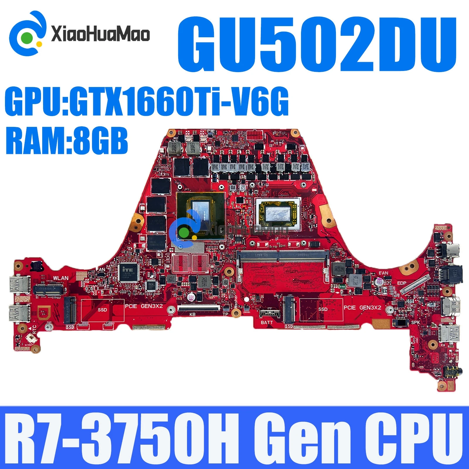 

GU502DU с R7-3750H CPU GTX1660Ti-V6G GPU 8GB-RAM Материнская плата ASUS Zephyrus GU502DU GU502D GU502 материнская плата для ноутбука
