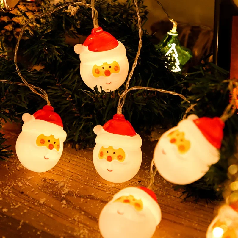 

Christmas Light String Candy Cane Santa Cluas Snowman Lamp Xmas Tree Light Strings Hanging Ornaments Merry Christmas Decor 2025