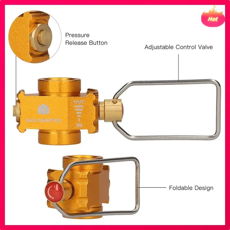 

Gas Saver Plus Газовый конвертер Заправка рычага переключения передач Адаптер для преобразования плоского бака Кемпинговый газовый адаптер Комплект клапанов золотого цвета
