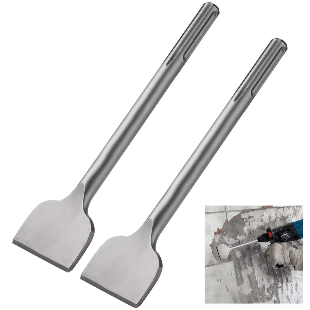 

2Pcs SDS-Max Tile Chisels Wide Spade Chisels For Electric Hammer Drills With SDS-Max Shank 11.02”x2.95” 40CR Chrome Flat Chise
