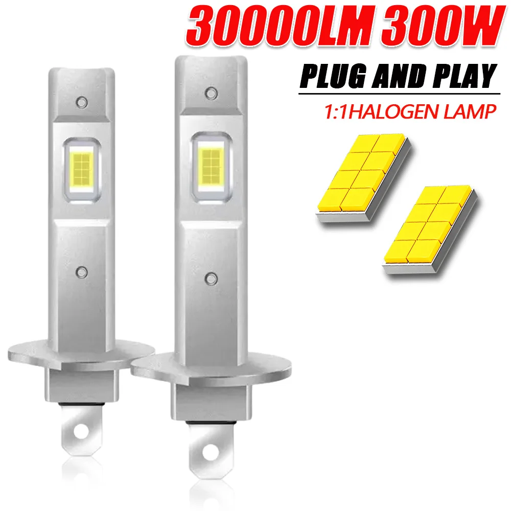 H1 led super brilhante lâmpadas de farol 30000lm 6000k branco sem fio canbus led farol automóvel 1:1 mini tamanho luzes nevoeiro para carro