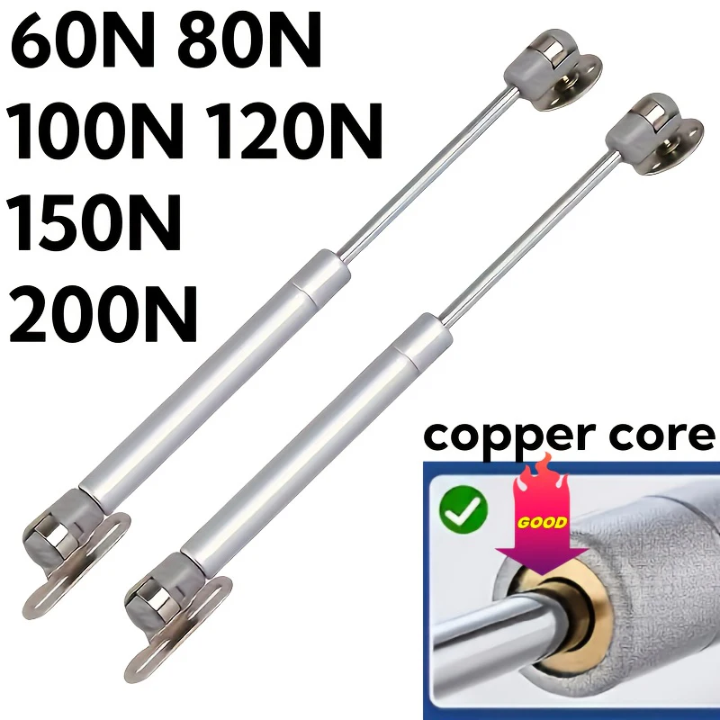 2PCS Heavy-Duty Cabinet Door Hinges 80-200N Adjustable Gas Spring Support Smooth Lift-Up Stay Hinges for Kitchen Cabinets