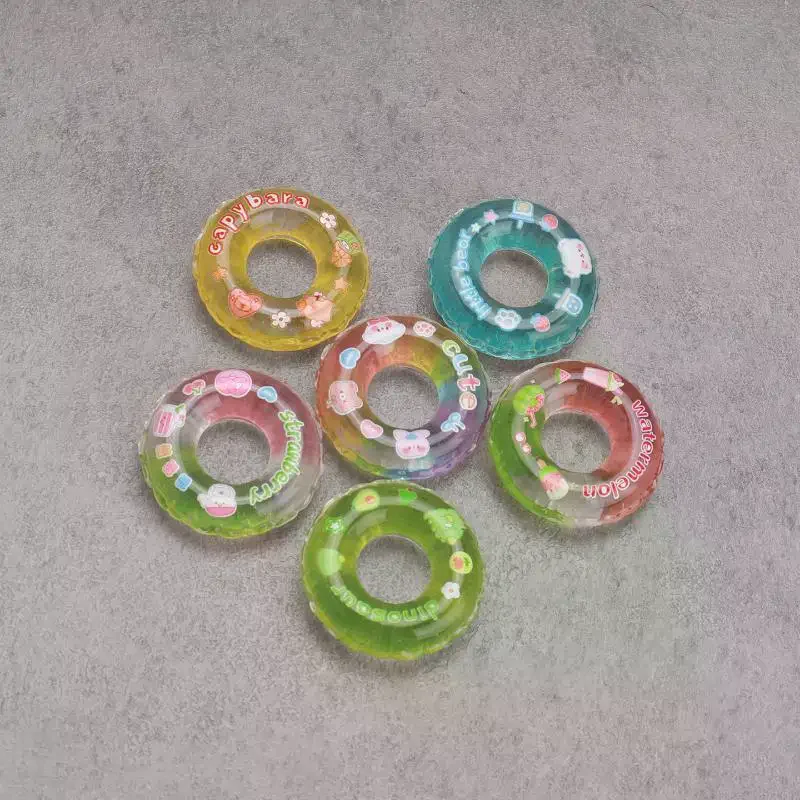 Dollhouse Decor 4Pcs Set, Children's Role-play Scene Prop, Resin Simulation Swim Ring Toy, Doll Dressing Enrichments