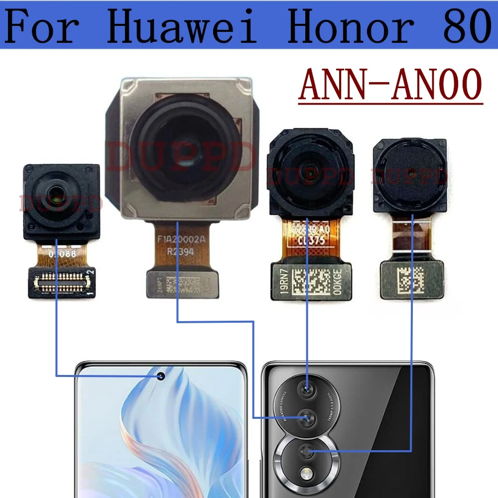 

Original Rear Front Camera For Huawei Honor 80 ANN-AN00 Back Main Facing Wide Camera Flex Cable Parts