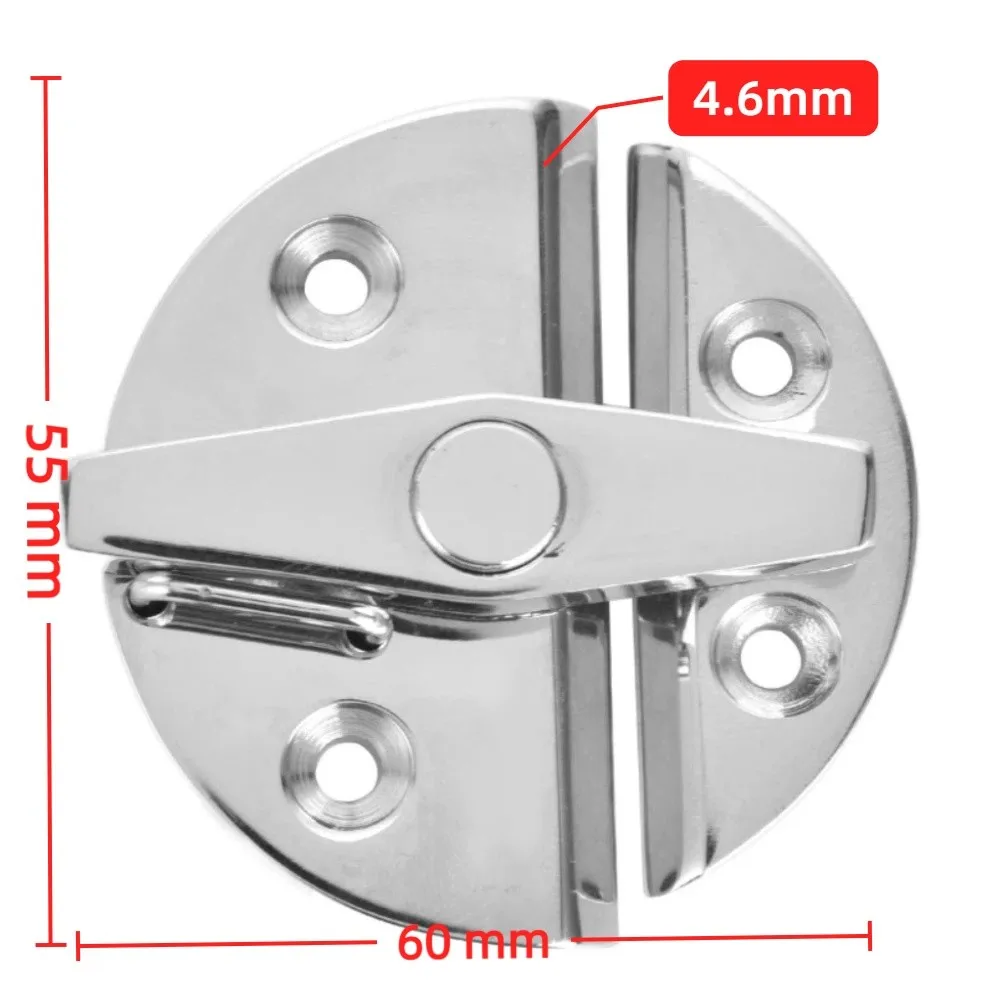 55mm Diameter Boat Door Twist Lock Latch 316 Stainless Steel Round Button Design Round Turn Button Catch Marine Grade