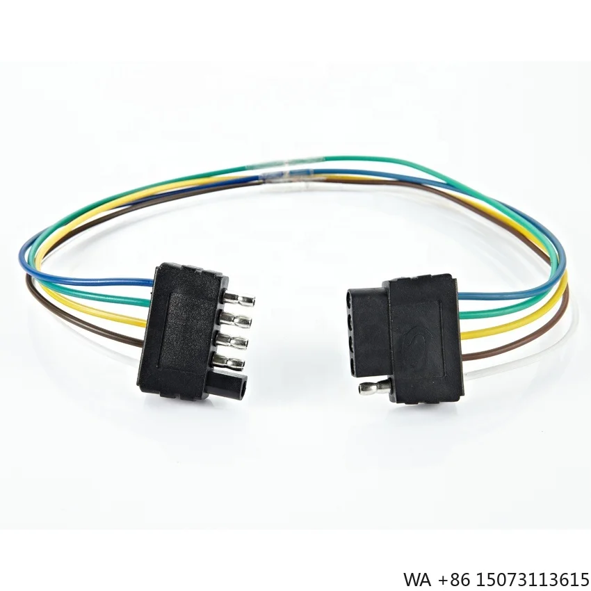 USA 5 Way Flat Trailer Wire Extension 36'' for Trailer Vehicle-Side 5 Pin Trailer Wiring Connector Harness 18AWG