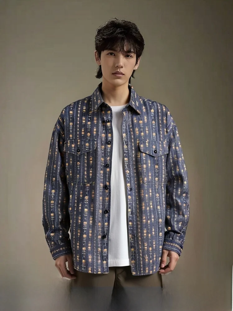 

Retro Floral Cotton Men's Women's Loose Fit Casual irt Versatile Sle Autumn Winter New Arrival Faionable Attitude