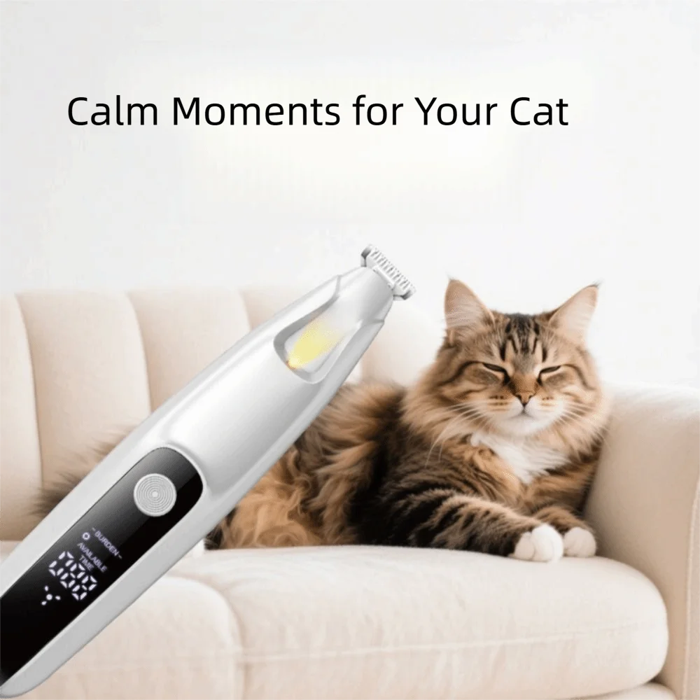 LED Dog Paw Trimmer LCD Display Widen Cats Foot Shaver Comfortable Grip Fully Waterproof Pet Paw Hair Clippers Nail Grooming - view 5