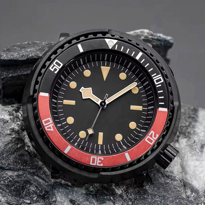 

Black Case Tuna Canned 30ATM Waterproof Diver Watch For Men NH35 NH36 Movement Fashion Bezel Automatic Mechanical Watches Cases