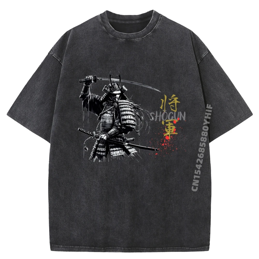 

Shogun Samurai футболки с рисунком в стиле ретро, мужские летние топы, футболки со скидкой и графическим рисунком, мужская стираная одежда в стиле ретро