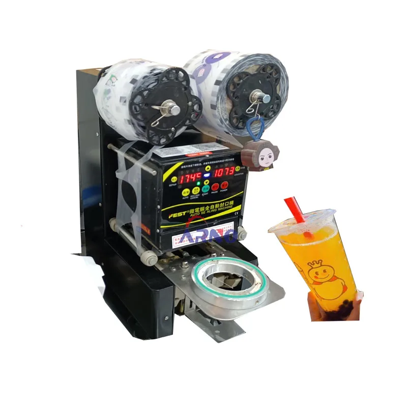 

plastic round cup sealing lid machine for sale cheap price plastic cup water/yogurt filling sealing machine