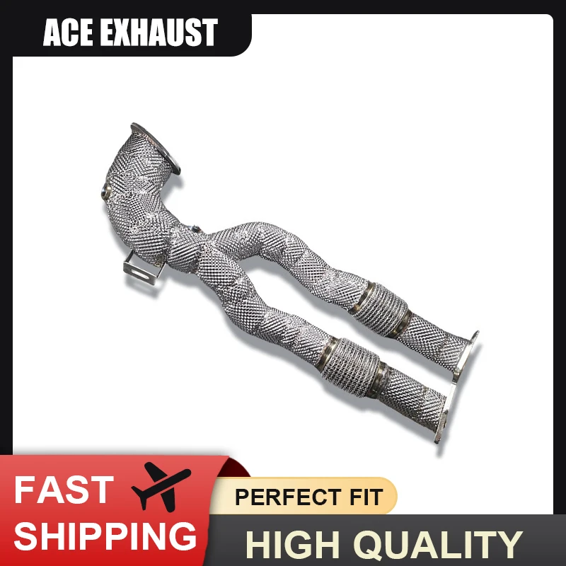 

ACE Downpipe for Audi RS3 RSQ3 TTRS 2.5T Free Flow three Ternary Catalytic Header with Heat Shield SUS304 Lossless Installation