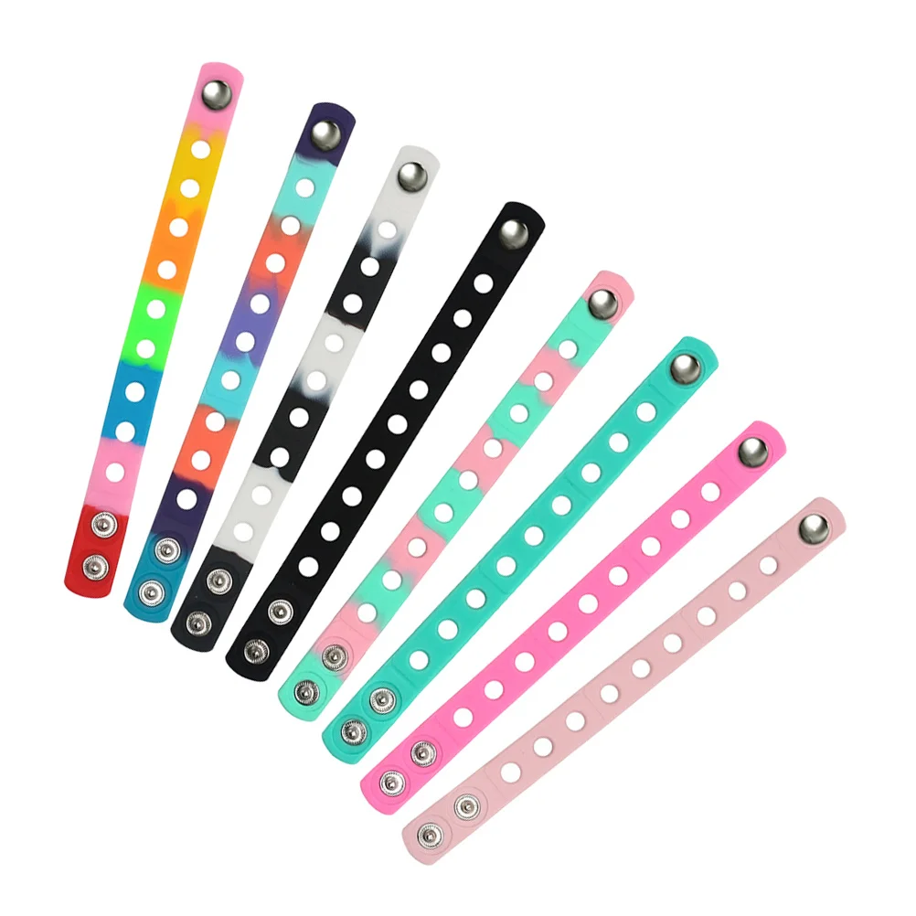 

8pcs Silicone Bracelets Adjustable Unisex Wristbands For Women Men Festival Party Sports Event Waterproof Stretchable