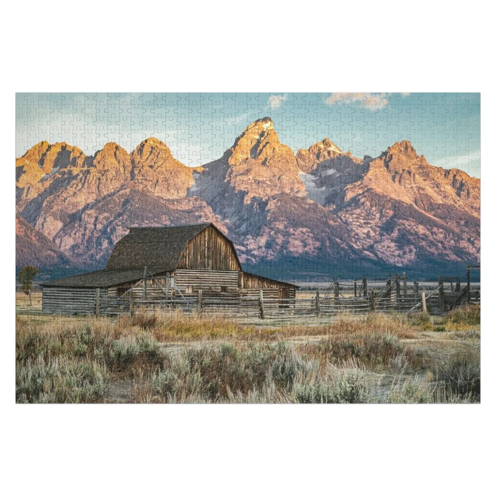 

Grand Teton National Park - Moulton Barn Jigsaw Puzzle Custom Wooden Name Jigsaw Pieces Adults Custom Child Gift Puzzle
