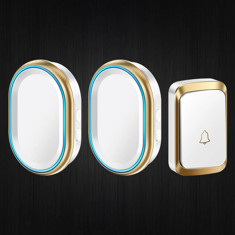 CACAZI Intelligent Home Wireless Outdoor Doorbell Waterproof Button Without Battery Door Bell Sets Home Kinetic Ring Chime New