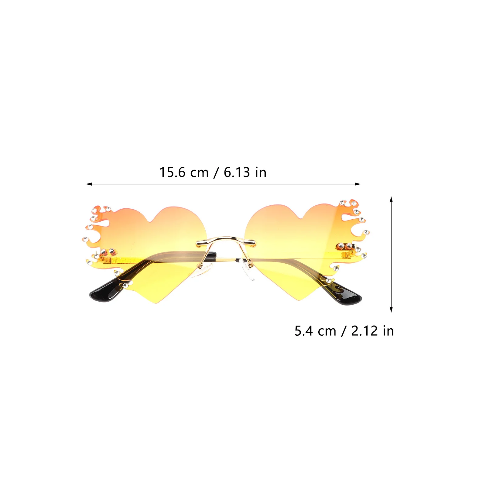 

1pcs Heart Shaped Sunglasses Frameless Trendy Sun Glasses For Women Festival Party Eyewear Outdoor Carnival Christmas Prom Decor