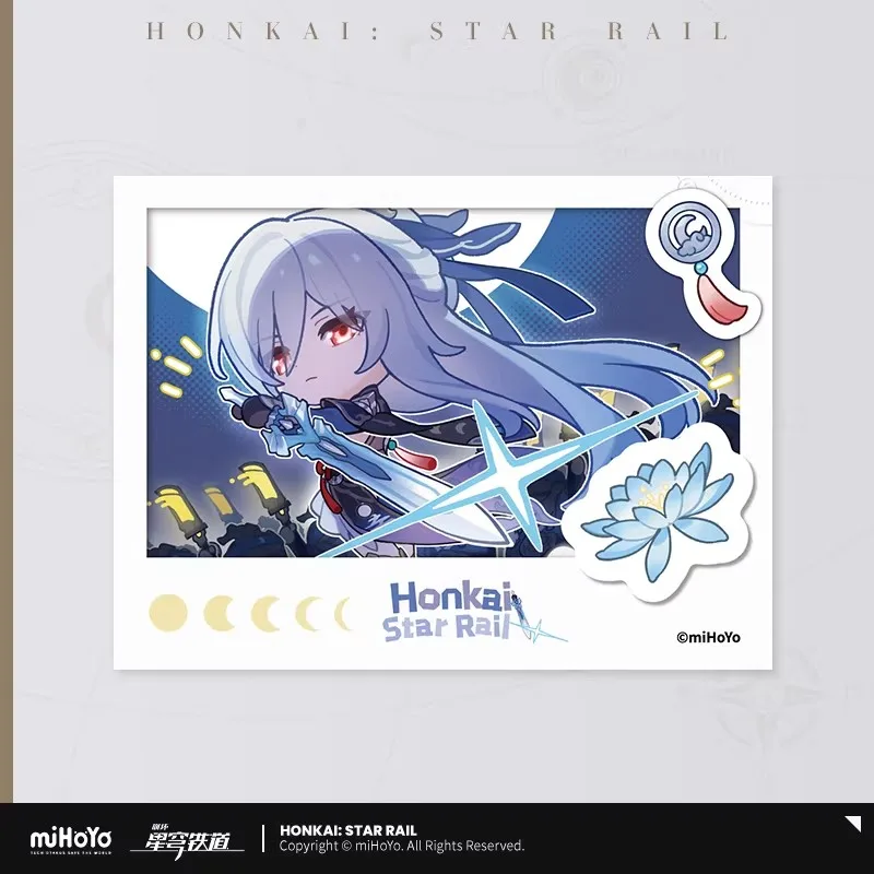 [Genuine] miHoYo Game Honkai Star Rail Pom-Pom Photobook Series Lmitation Polaroid Anime Ornament Cartoon Prop Cosplay Xmas Gift 2